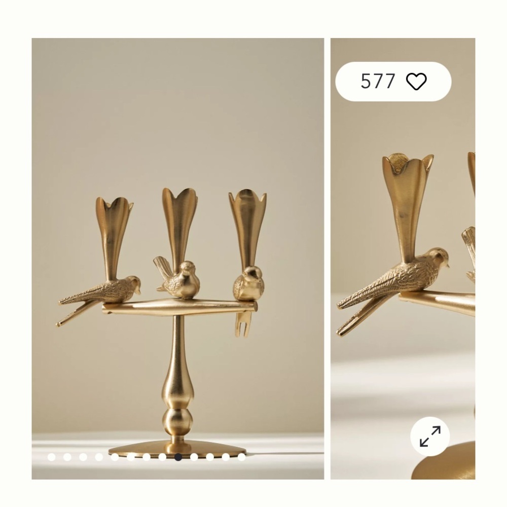 Anthropologie Marizia Sparrow Candle Holder - Picture 2 of 6